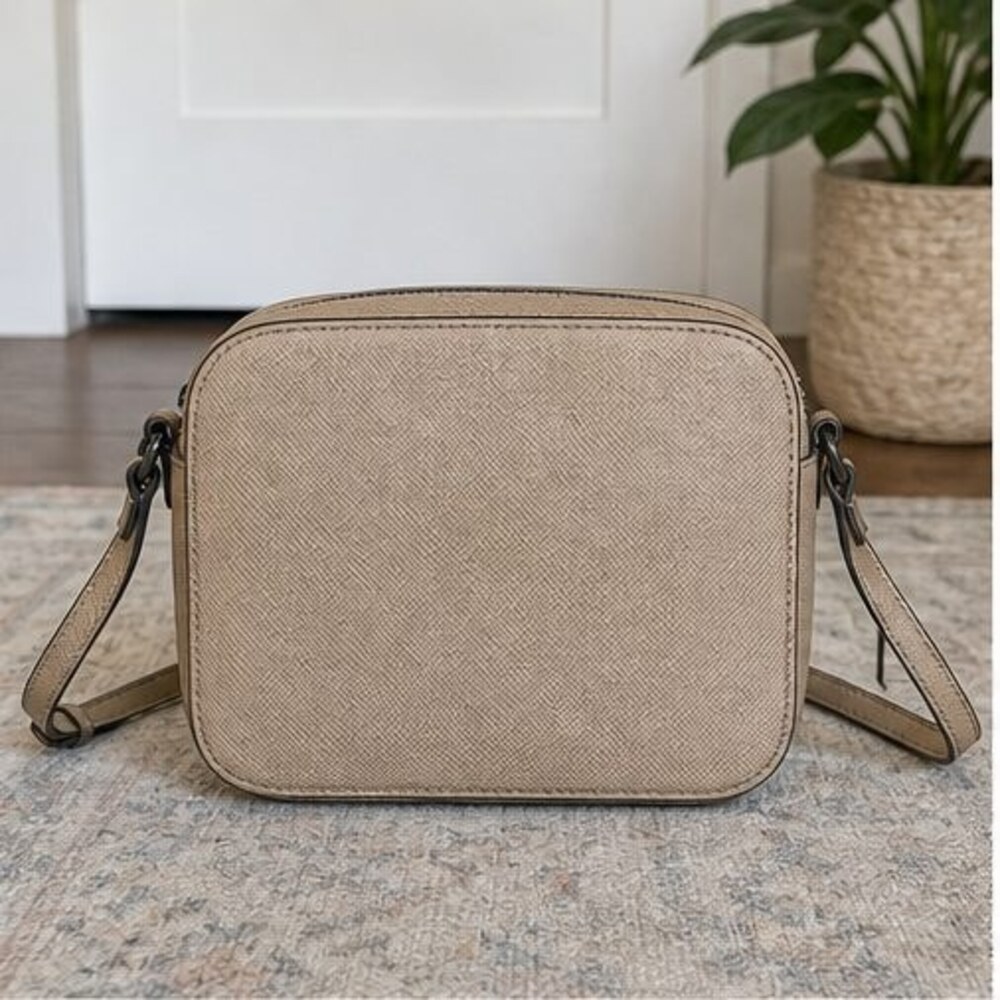 Sand Saffiano Crossbody Bag